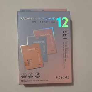 SOQU | Radiance Renewal Mask Set Vitamin C E Radiance Mask Collagen Retinol NWT